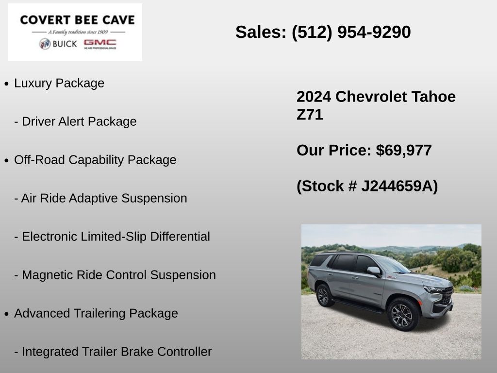Used Car 2024 Chevrolet Tahoe  Z71 For Sale Under $70,000 In Austin, Texas