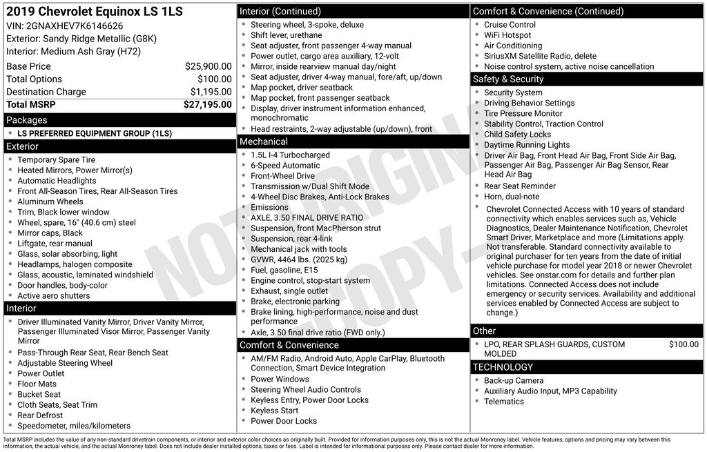 used 2019 Chevrolet Equinox car, priced at $13,700