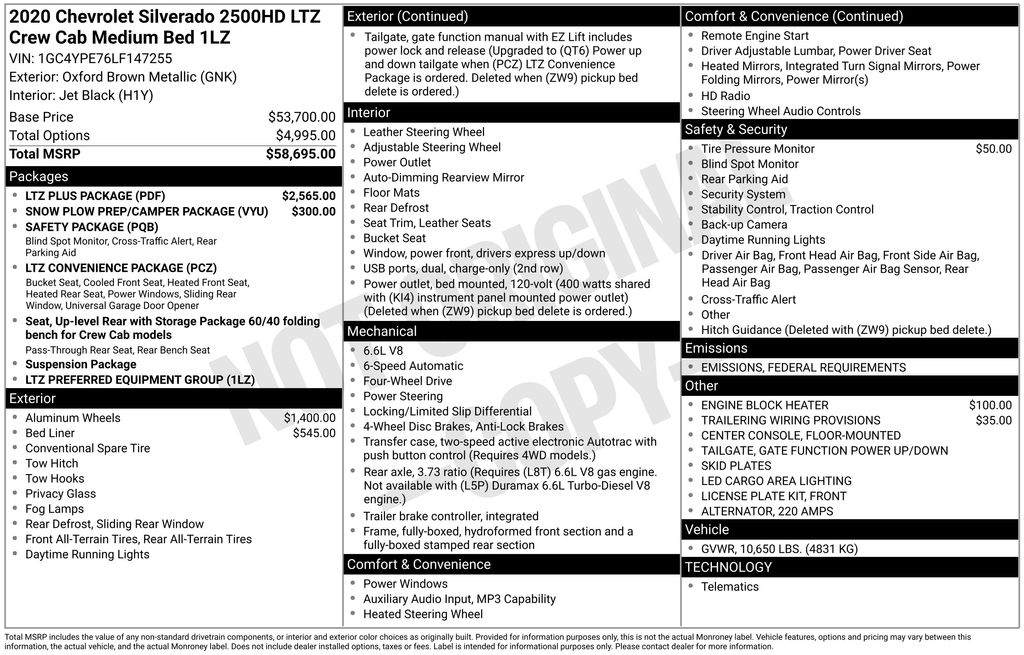 2020 Chevrolet Silverado 2500HD LTZ photo