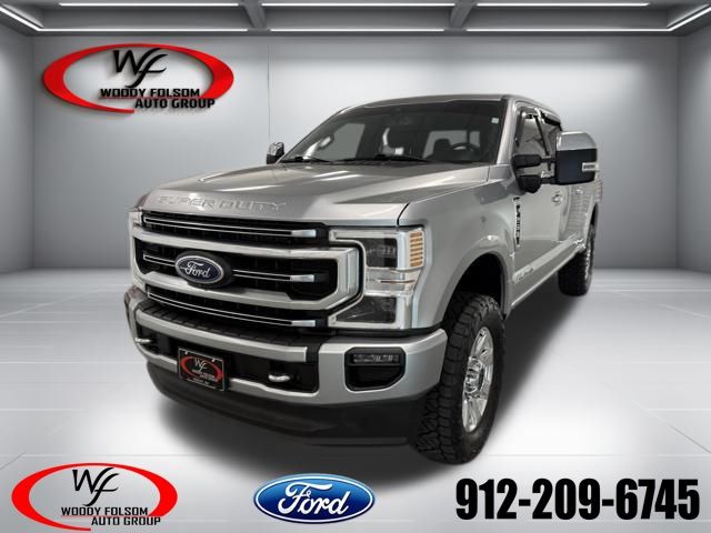 Silver Metallic 2021 Ford F-250 Super Duty Platinum Crew Cab 4WD Pickup Truck Four-Wheel Drive Automatic