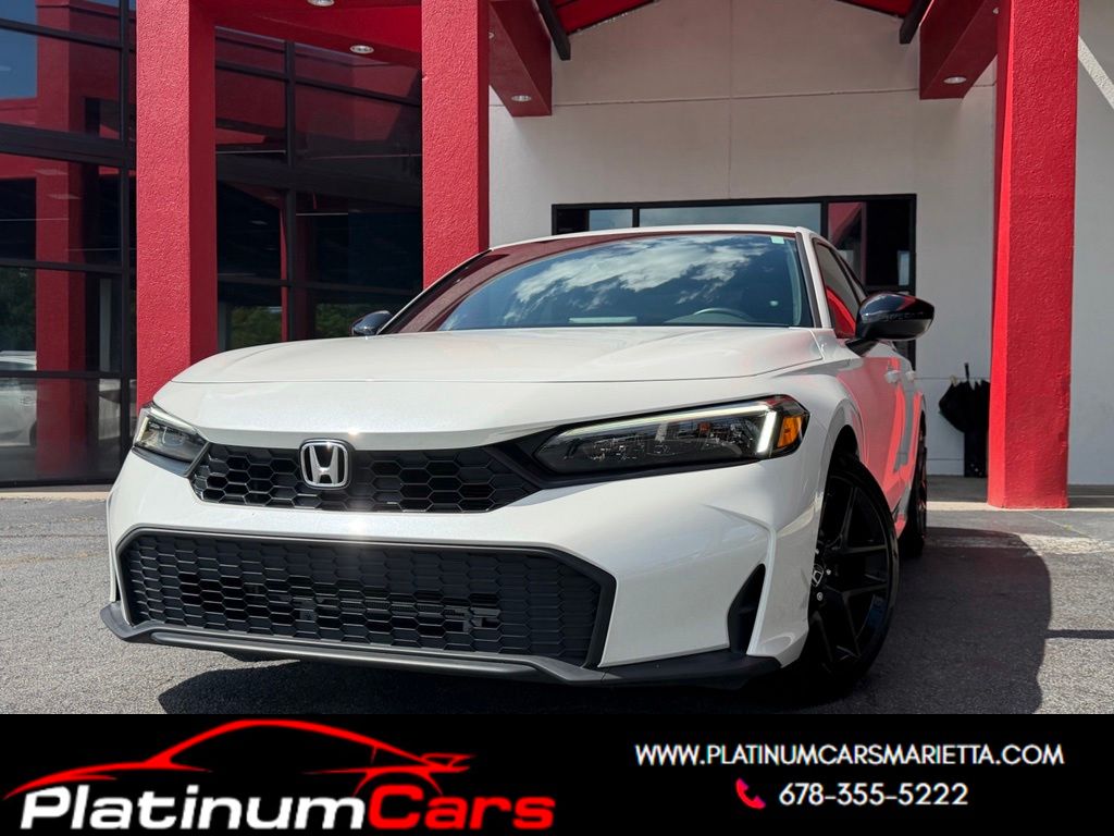 White 2025 Honda Civic Sedan Front-Wheel Drive Continuously Variable Transmission