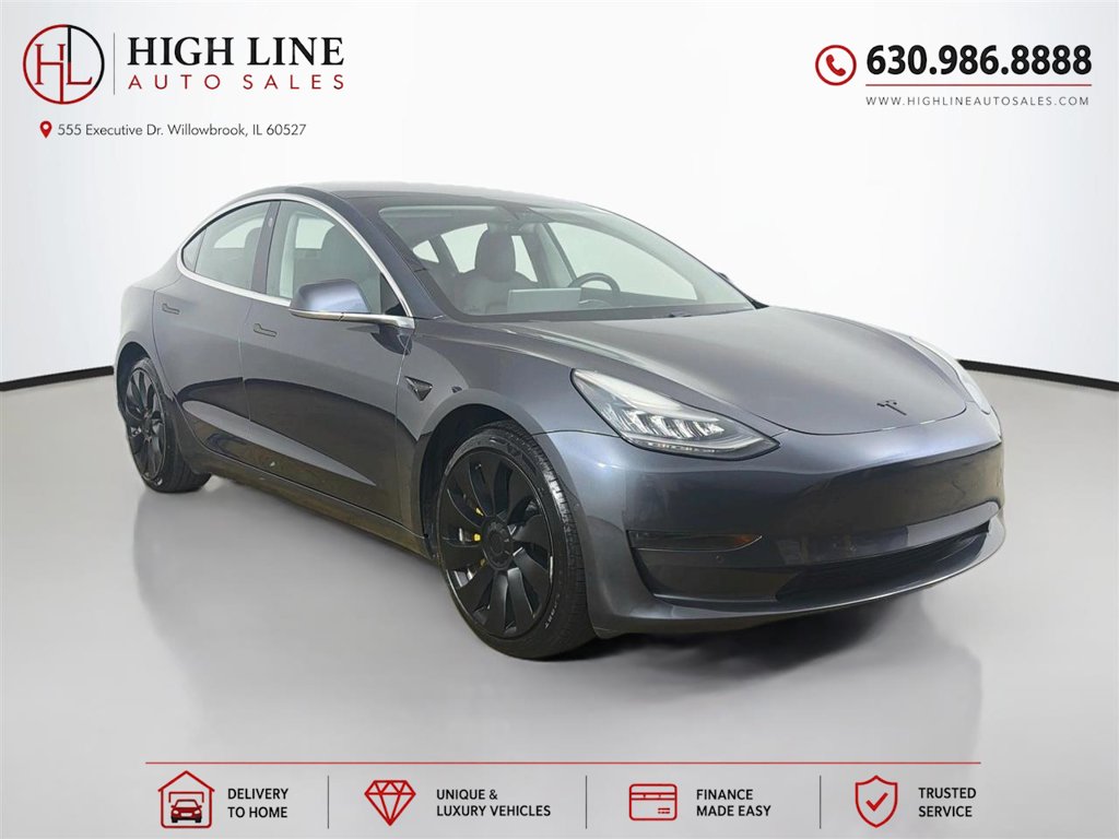Midnight Silver Metallic 2018 Tesla Model 3 Sedan All-Wheel Drive 1-Speed Automatic