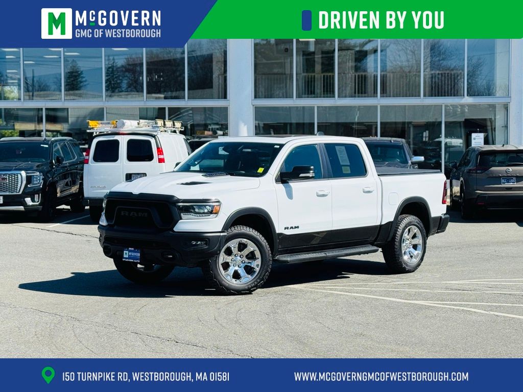 Bright White Clearcoat 2021 RAM 1500 Rebel Crew Cab 4WD Pickup Truck Four-Wheel Drive 8-Speed Automatic