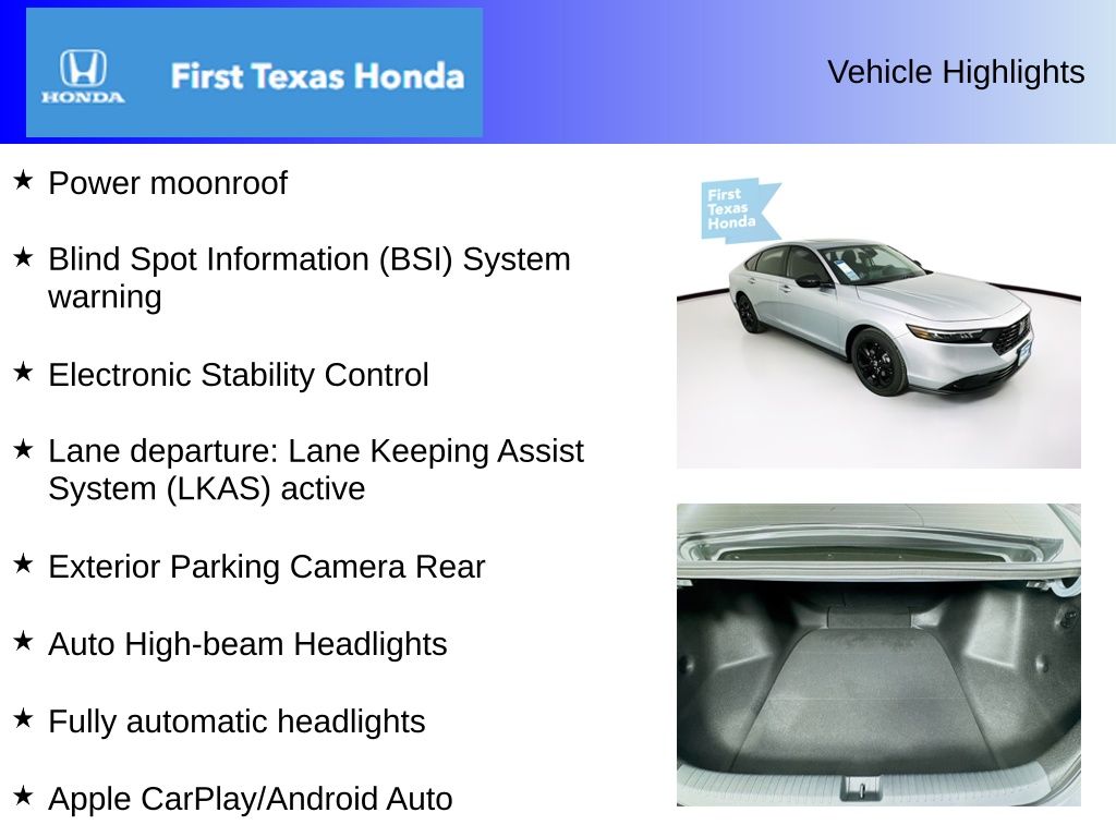 Used Car 2025 Honda Accord  Se For Sale In Austin, Texas