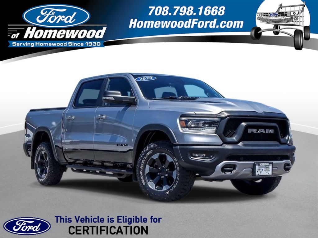 Billet Silver Metallic Clearcoat 2020 RAM 1500 Pickup Truck Four-Wheel Drive 8-Speed Automatic