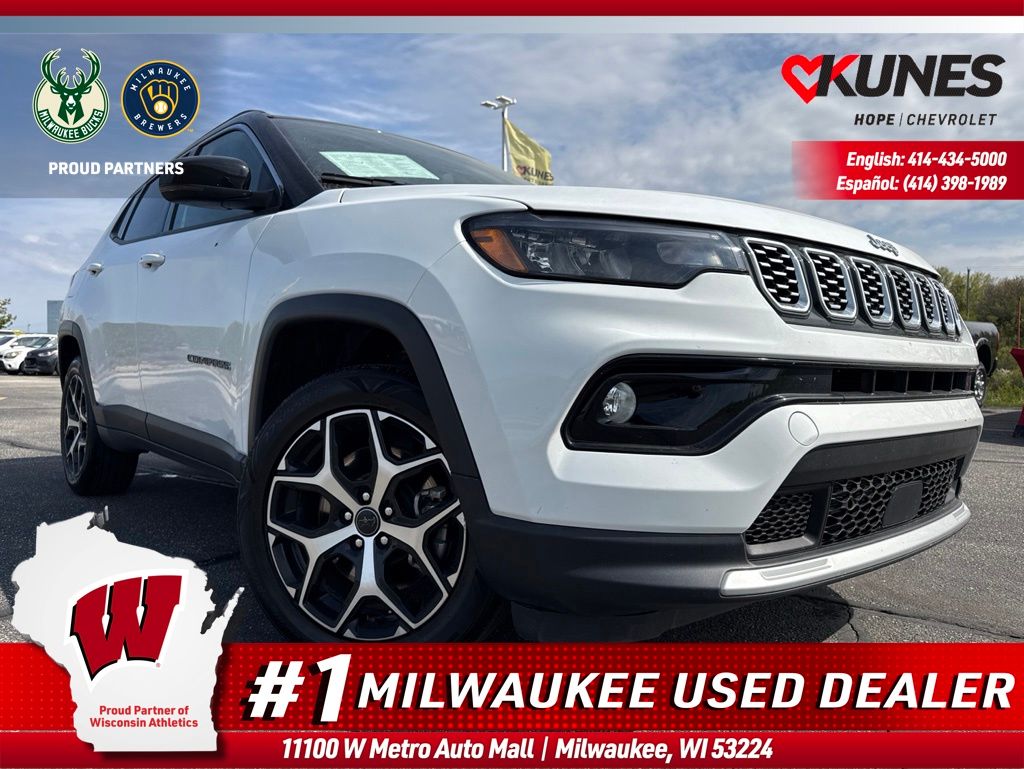 Bright White Clearcoat 2025 Jeep Compass SUV / Crossover Four-Wheel Drive 8-Speed Automatic