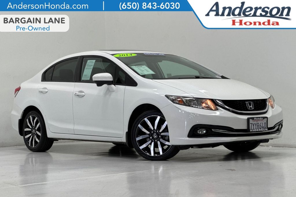 White 2014 Honda Civic Sedan Front-Wheel Drive Continuously Variable Transmission