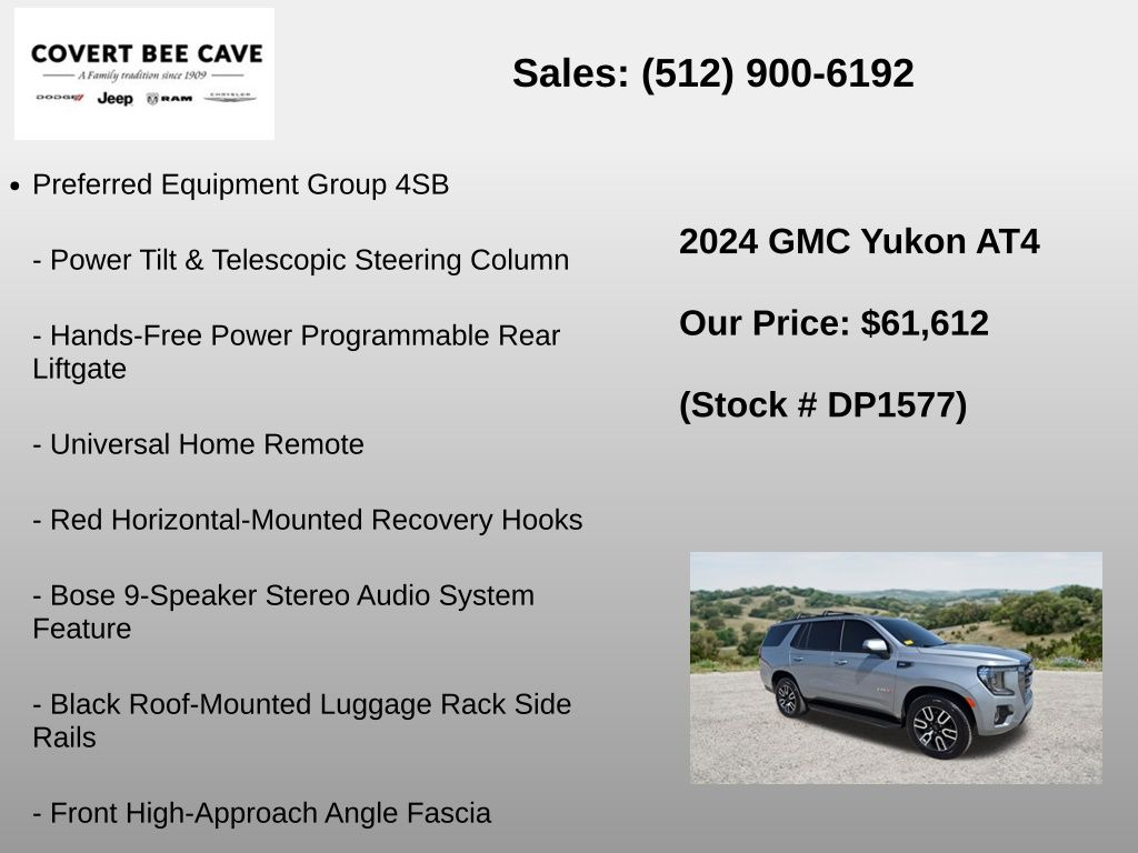 Used Car 2024 Gmc Yukon  At4 For Sale Under $70,000 In Austin, Texas