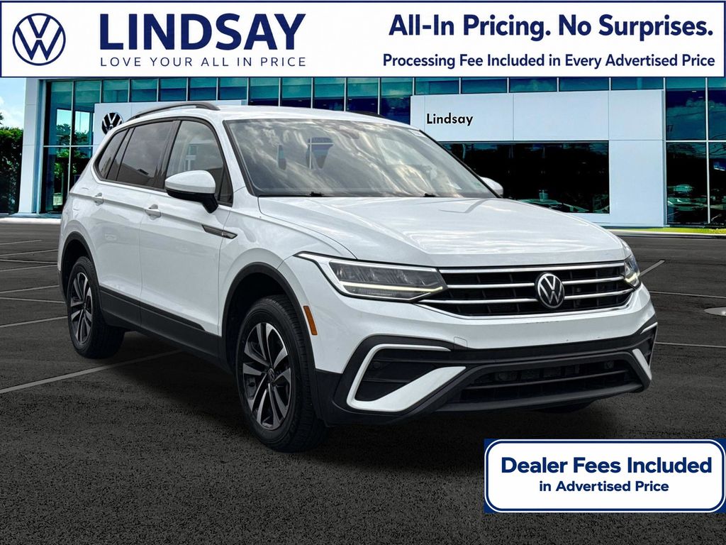 Pure White 2022 Volkswagen Tiguan SUV / Crossover All-Wheel Drive 8-Speed Automatic