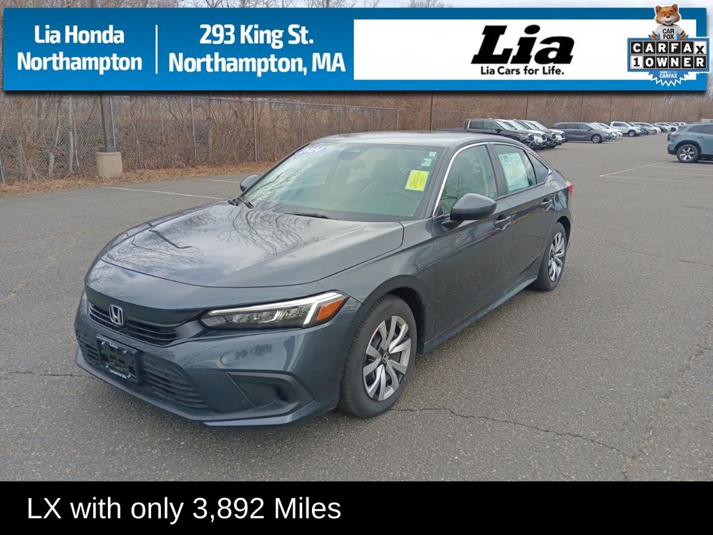 Meteorite Gray Metallic 2024 Honda Civic LX FWD Sedan Front-Wheel Drive Continuously Variable Transmission