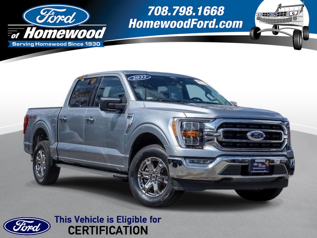 Silver Metallic 2022 Ford F-150 XLT SuperCrew 4WD Pickup Truck Four-Wheel Drive Automatic