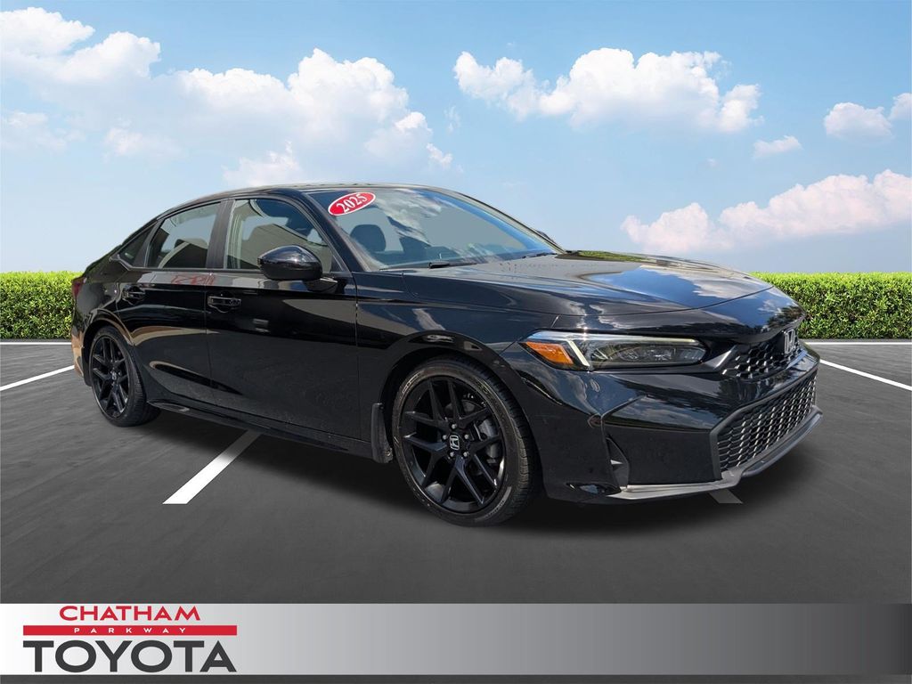 Black 2025 Honda Civic Sedan Front-Wheel Drive Continuously Variable Transmission