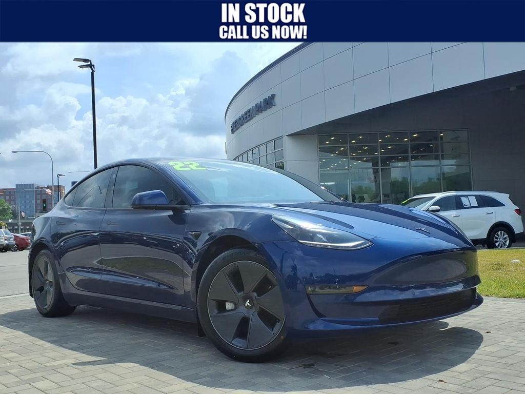 Deep Blue Metallic 2022 Tesla Model 3 Sedan All-Wheel Drive 1-Speed Automatic