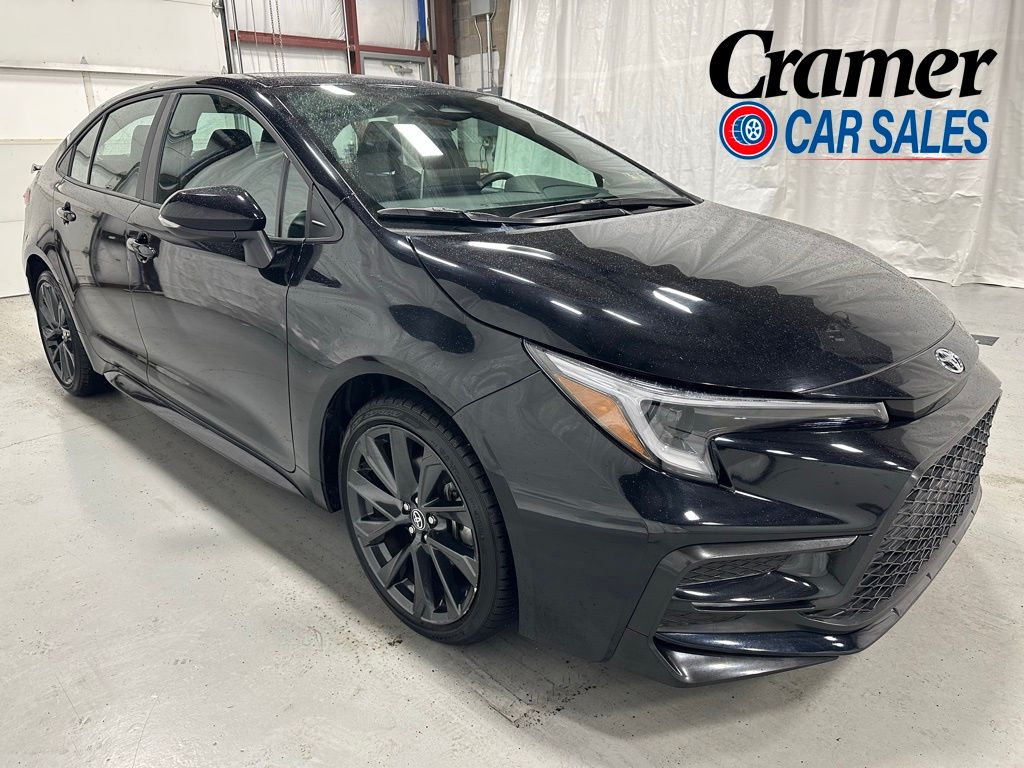 Midnight Black Metallic 2025 Toyota Corolla SE FWD Sedan Front-Wheel Drive Continuously Variable Transmission