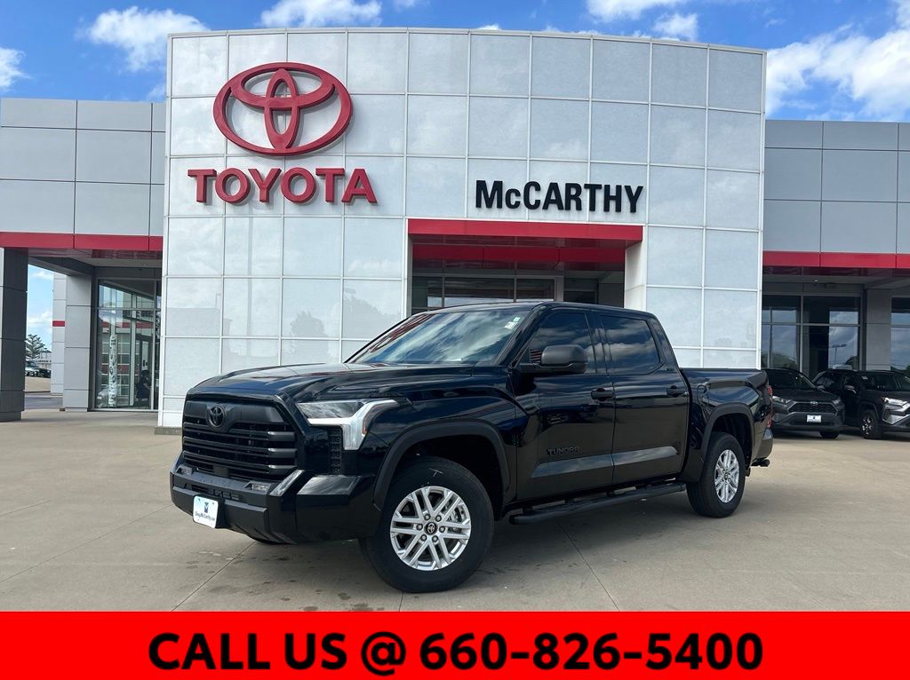 Black 2025 Toyota Tundra SR5 CrewMax Cab 4WD Pickup Truck Four-Wheel Drive Automatic