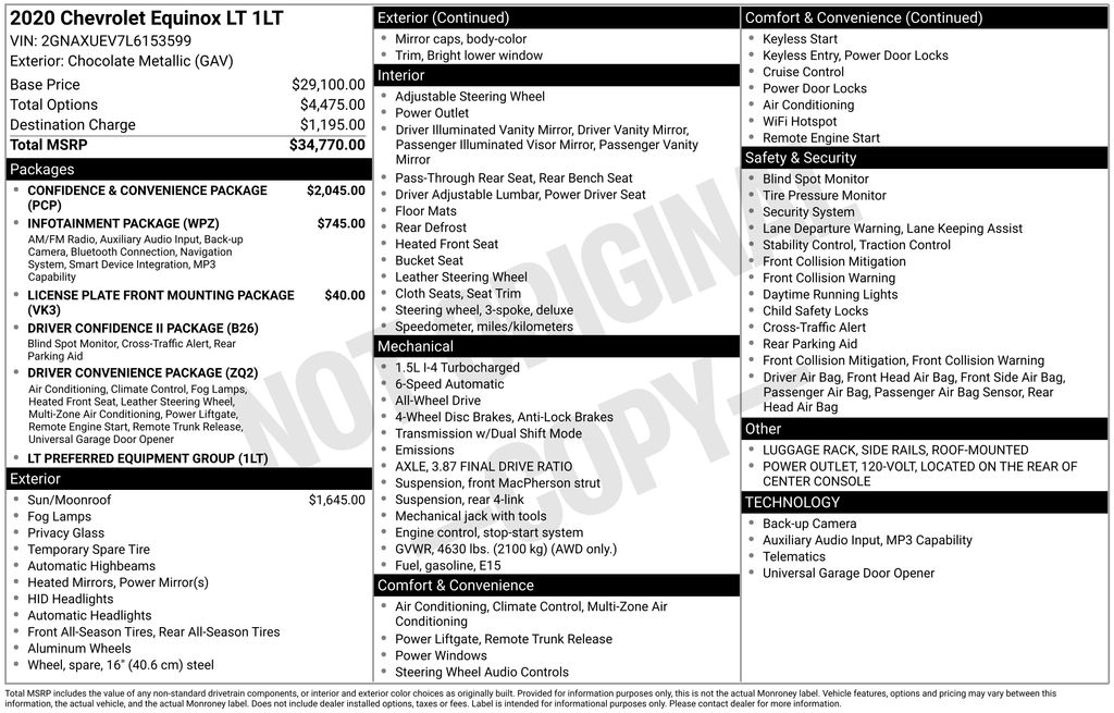 2020 Chevrolet Equinox LT Brown at Grove City Ford