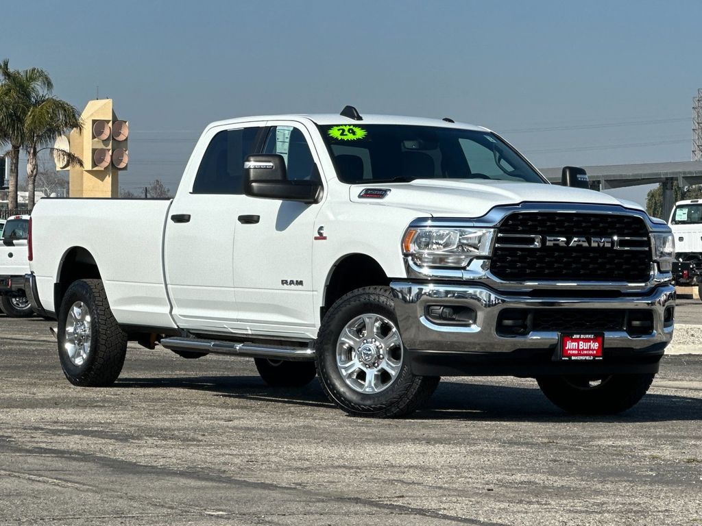 Bright White Clearcoat 2024 RAM 3500 Big Horn Crew Cab LB 4WD Pickup Truck Four-Wheel Drive 6-Speed Automatic