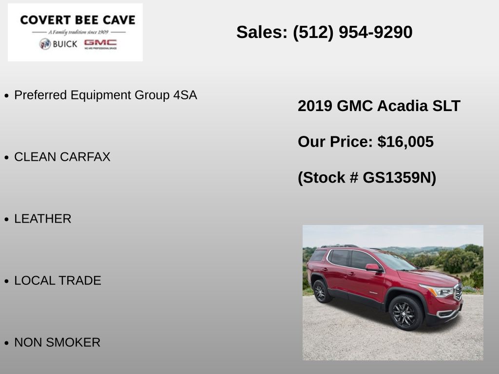 Used Car 2019 Gmc Acadia  Slt-1 For Sale Under $20,000 In Austin, Texas