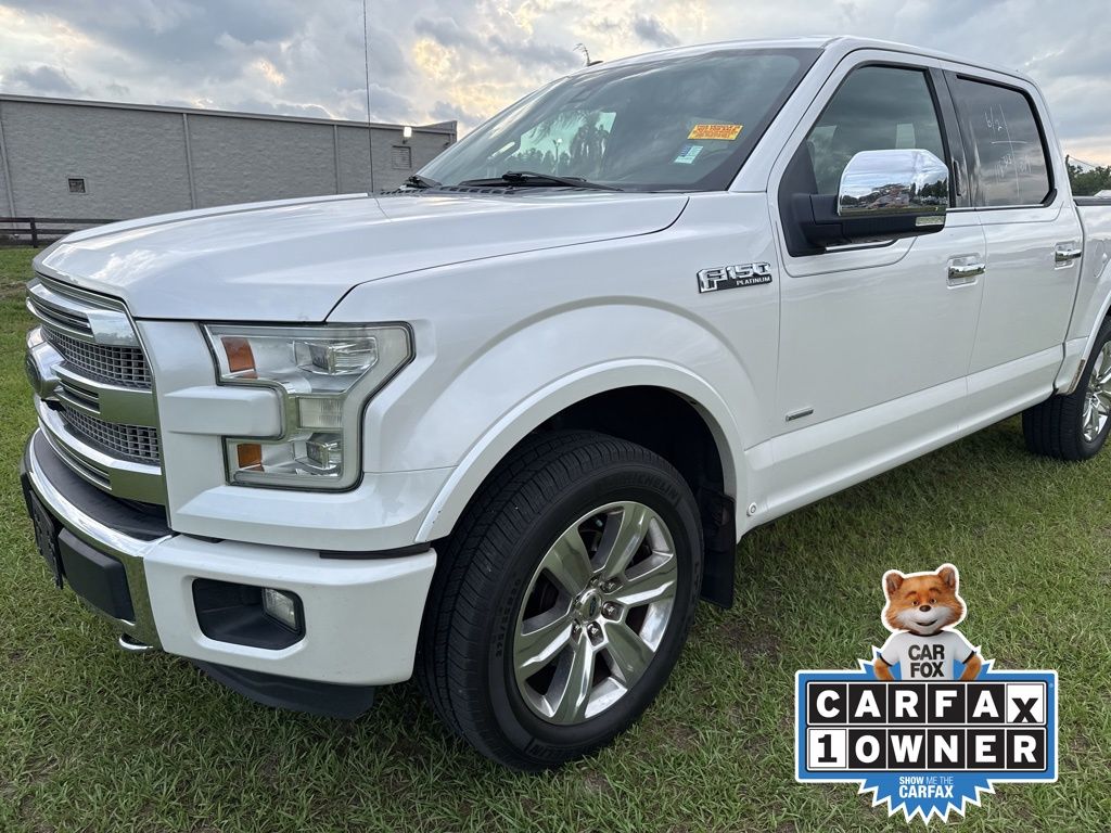 White Platinum Clearcoat Metallic 2016 Ford F-150 Platinum SuperCrew 4WD Pickup Truck Four-Wheel Drive 6-Speed Automatic