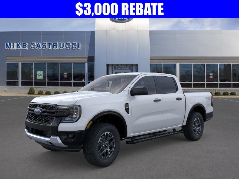 Oxford White 2025 Ford Ranger XLT SuperCrew 4WD Pickup Truck Four-Wheel Drive Automatic