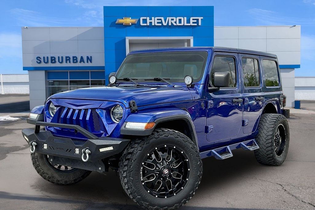 Ocean Blue Metallic Clearcoat 2018 Jeep Wrangler Unlimited Sahara 4WD SUV / Crossover Four-Wheel Drive 8-Speed Automatic