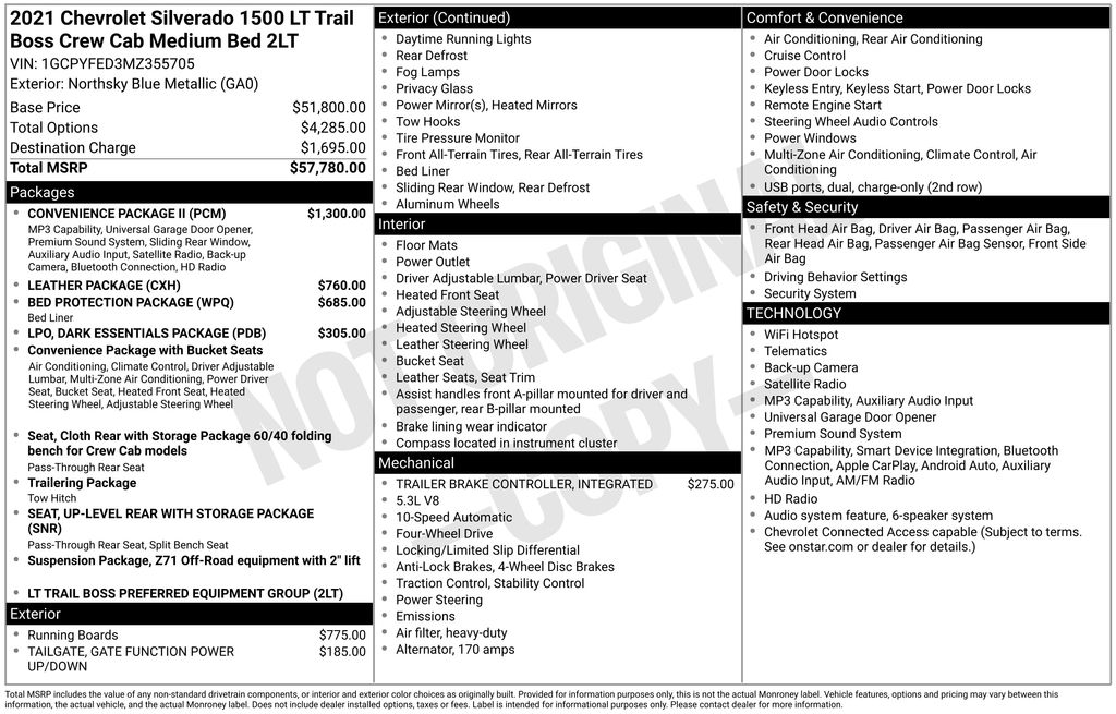 2021 Chevrolet Silverado 1500 LT Trail Boss Blue at Carlisle Cadillac Buick GMC