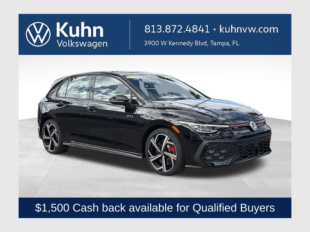 Mythos Black Metallic 2026 Volkswagen Golf GTI Hatchback Front-Wheel Drive 7-Speed Dual Clutch