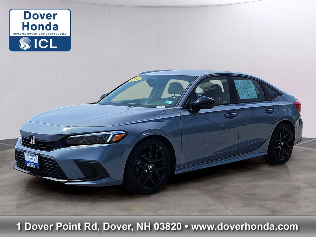 Gray 2024 Honda Civic Sedan Front-Wheel Drive Continuously Variable Transmission