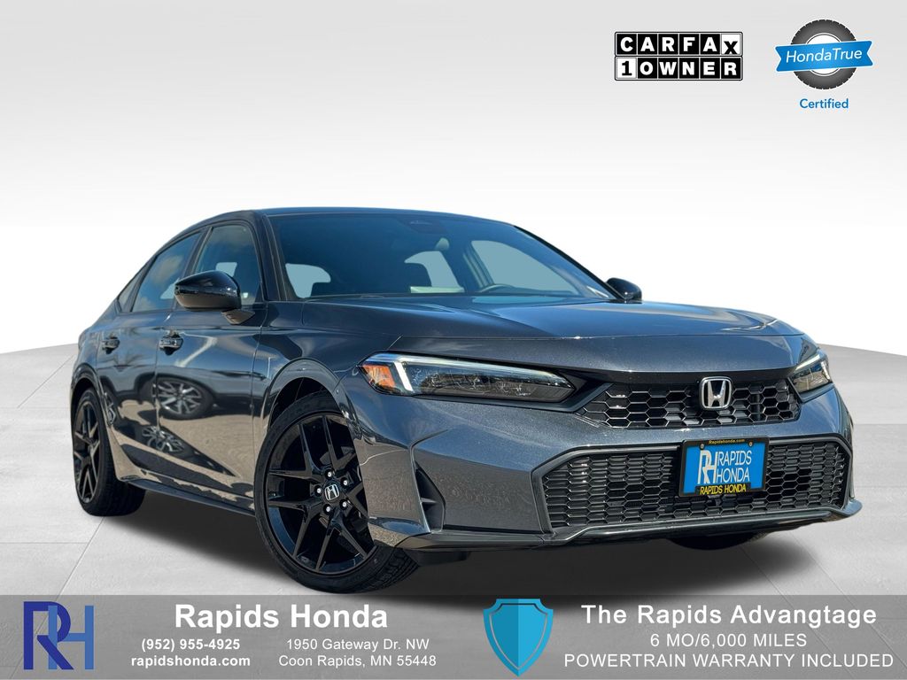 Meteorite Gray Metallic 2025 Honda Civic Hatchback Sport FWD Hatchback Front-Wheel Drive Continuously Variable Transmission