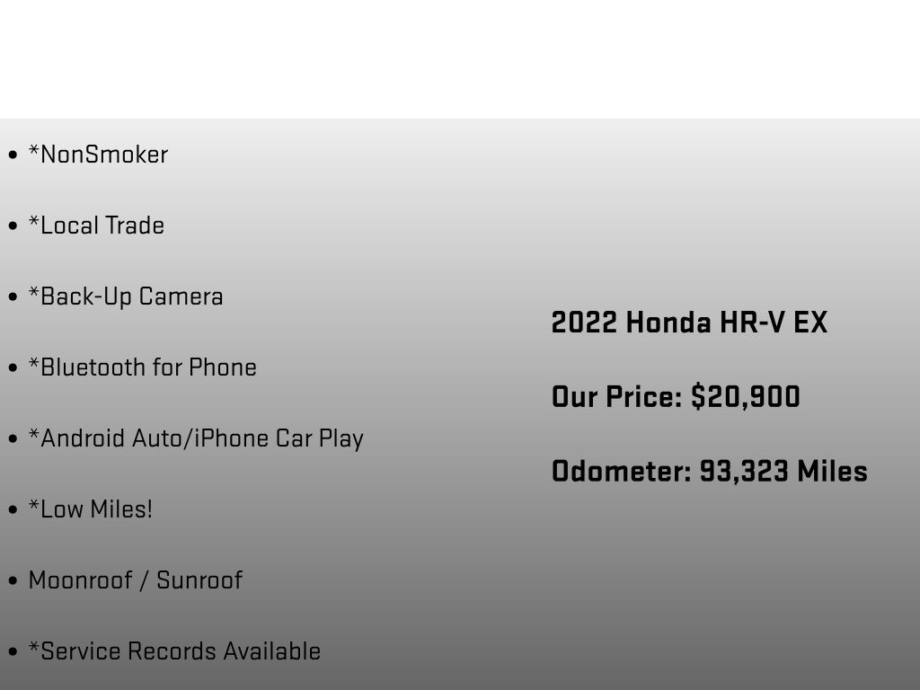 2022 Honda HR-V EX White at Honda North
