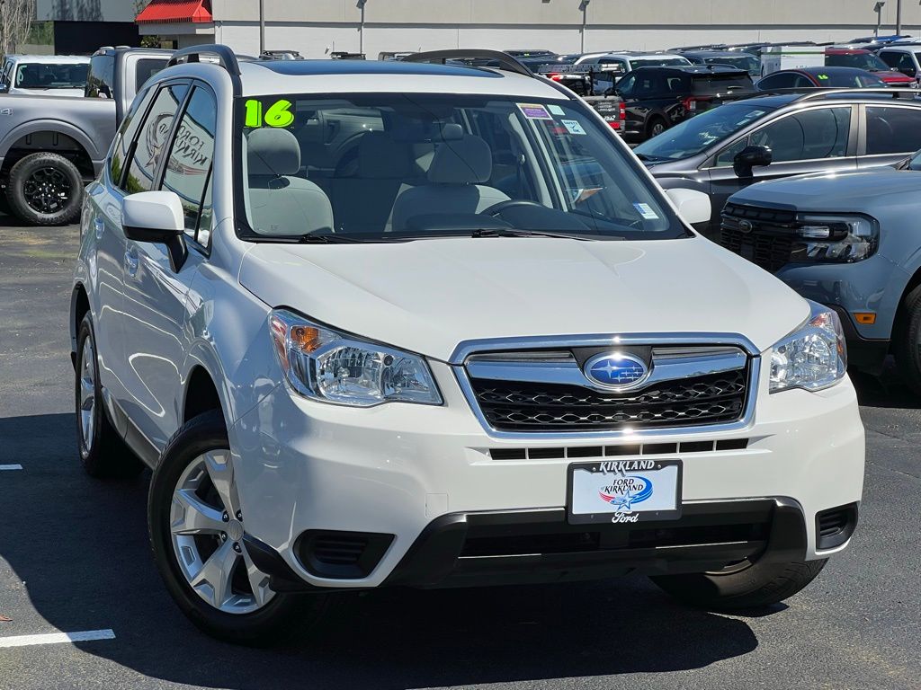 Crystal White Pearl 2016 Subaru Forester 2.5i Premium SUV / Crossover All-Wheel Drive Continuously Variable Transmission