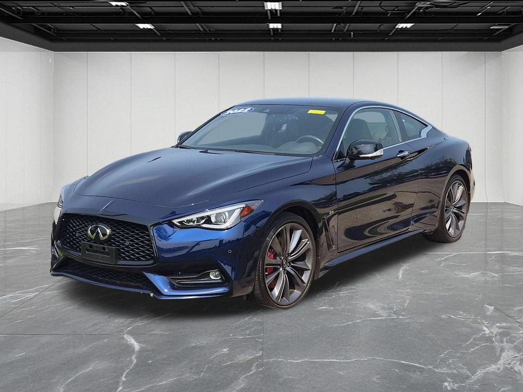 Blue 2022 INFINITI Q60 Coupe All-Wheel Drive 7-Speed Automatic