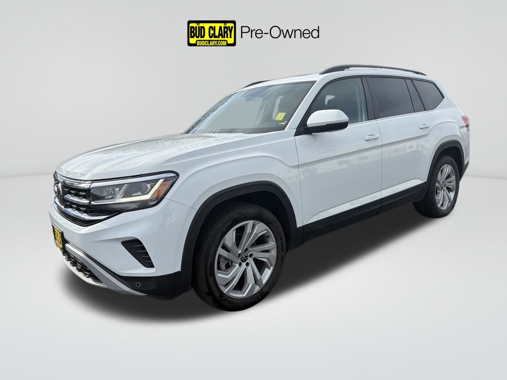 Pure White 2022 Volkswagen Atlas V6 SE 4Motion with Technology SUV / Crossover All-Wheel Drive 8-Speed Automatic