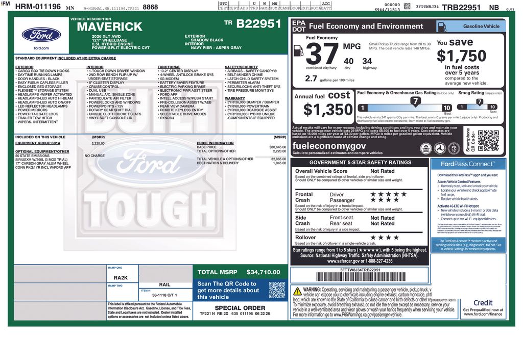 2026 Ford Maverick XLT