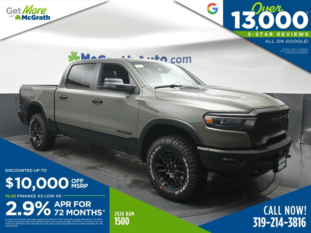 Canyon Lake 2026 RAM 1500 Rebel Crew Cab 4WD Pickup Truck Four-Wheel Drive 8-Speed Automatic