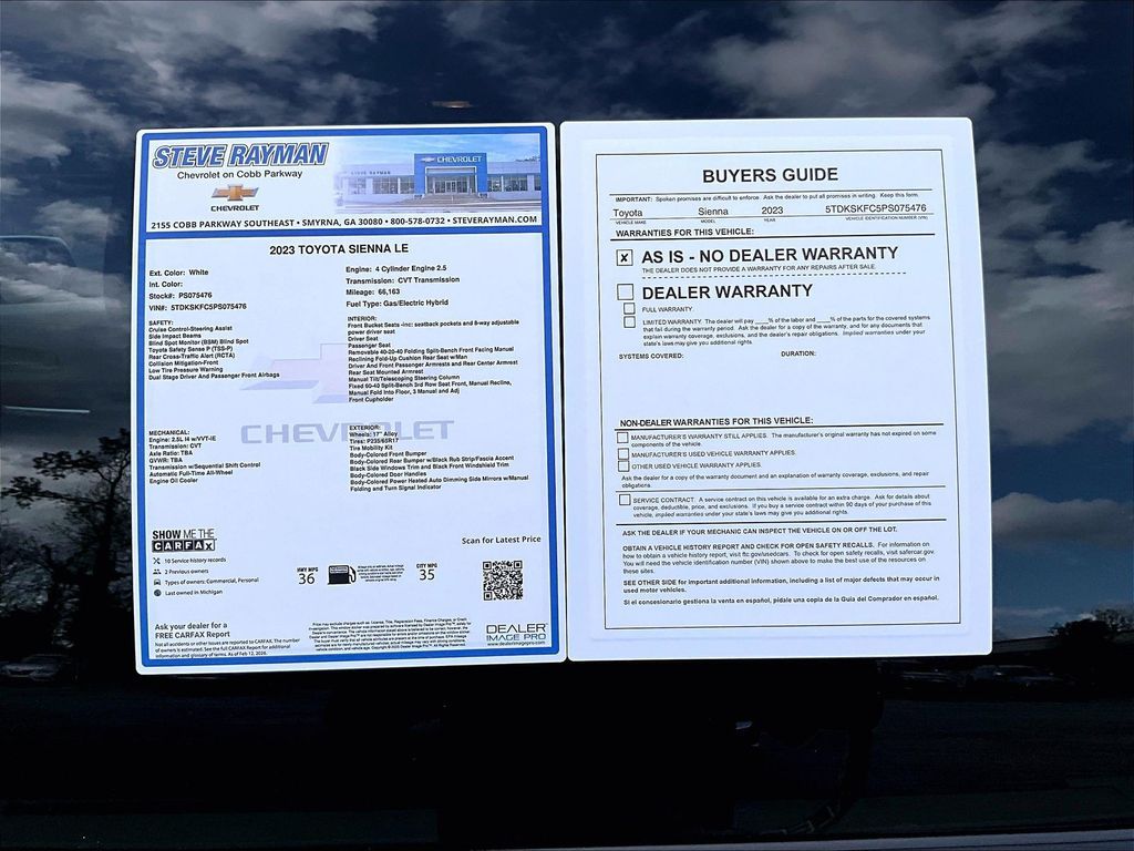 Used 2023 Toyota Sienna LE 4D Passenger Van