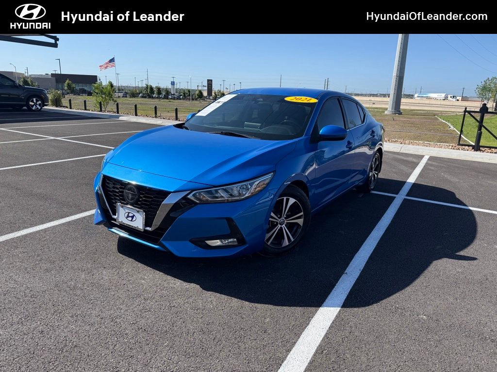 Electric Blue Metallic 2021 Nissan Sentra Sedan Front-Wheel Drive Continuously Variable Transmission