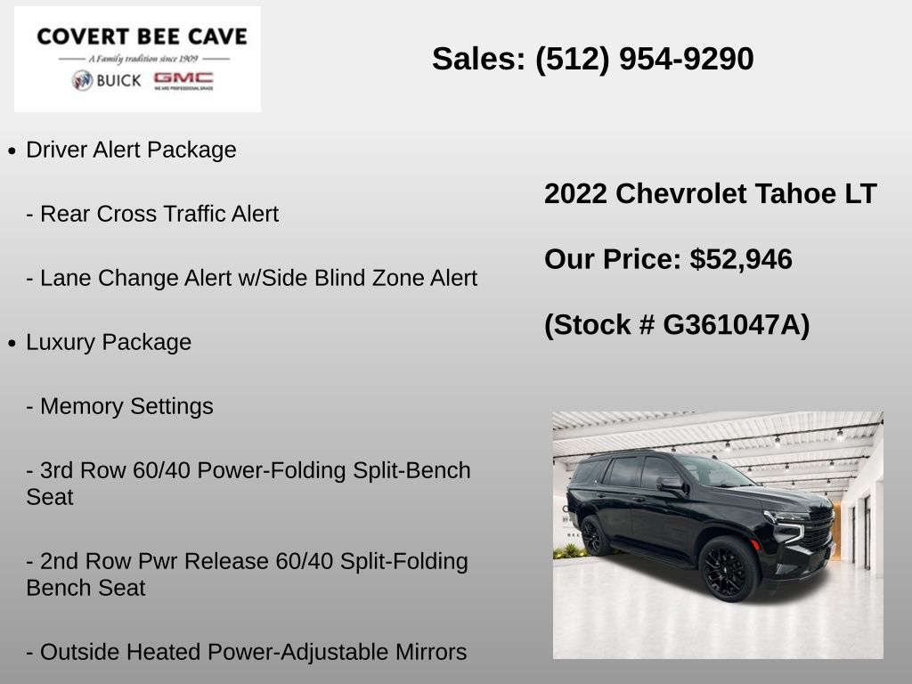 Used Car 2022 Chevrolet Tahoe  Lt For Sale Under $60,000 In Austin, Texas