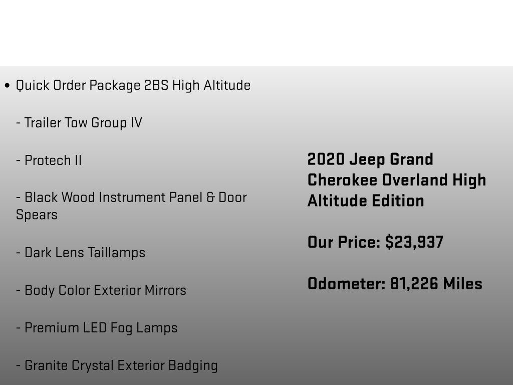 2020 Jeep Grand Cherokee Overland White at Bob Ruth Ford