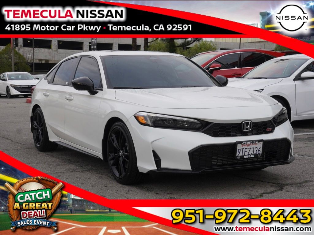 Platinum White Pearl 2025 Honda Civic Si FWD Sedan Front-Wheel Drive 6-Speed Manual