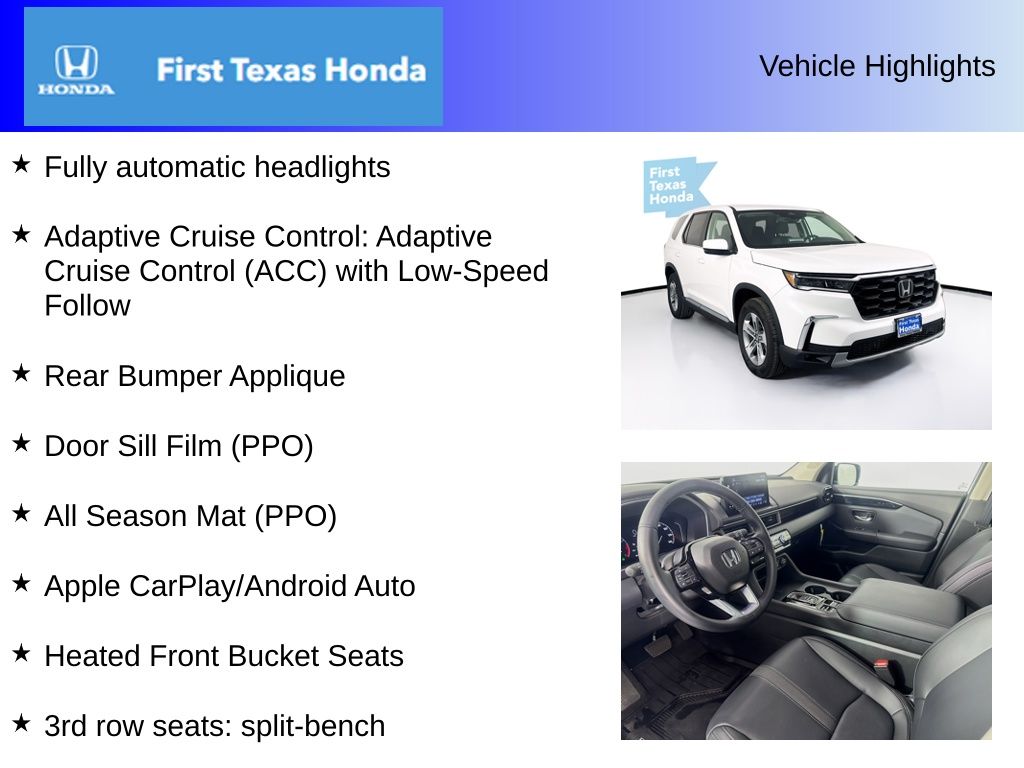 Used Car 2025 Honda Pilot  Ex-l For Sale Under $50,000 In Austin, Texas