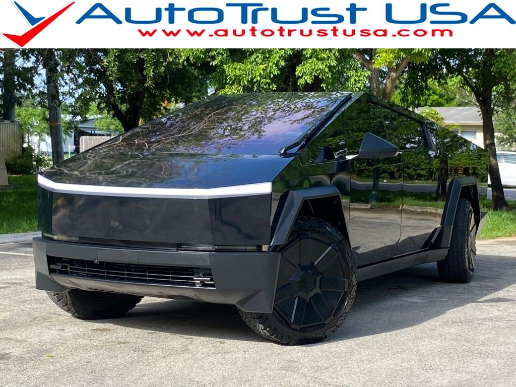 Black 2024 Tesla Cybertruck Crew Cab AWD Pickup Truck All-Wheel Drive 1-Speed Automatic