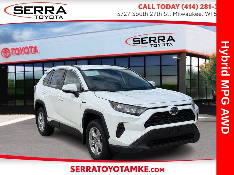 Super White 2019 Toyota RAV4 Hybrid SUV / Crossover All-Wheel Drive Continuously Variable Transmission