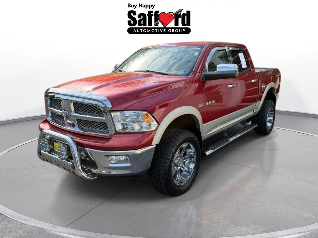 Inferno Red Crystal Pearlcoat 2010 Dodge RAM 1500 Laramie Crew Cab 4WD Pickup Truck Four-Wheel Drive 5-Speed Automatic