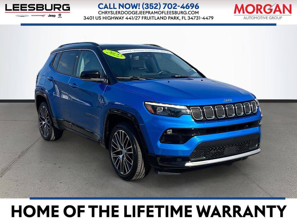 Laser Blue Pearlcoat 2022 Jeep Compass SUV / Crossover Four-Wheel Drive 9-Speed Automatic