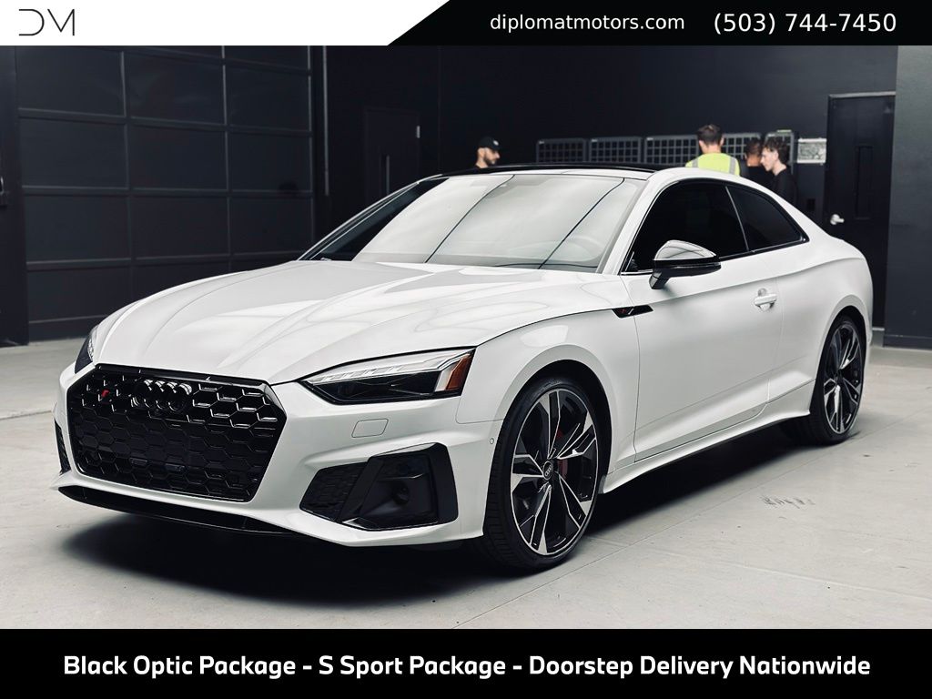 Glacier White Metallic/Black Roof 2023 Audi S5 Coupe All-Wheel Drive 8-Speed Automatic