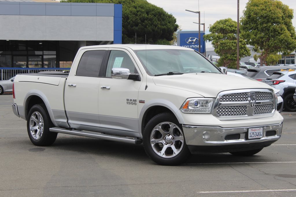 Pearl White 2017 RAM 1500 Pickup Truck Four-Wheel Drive 8-Speed Automatic