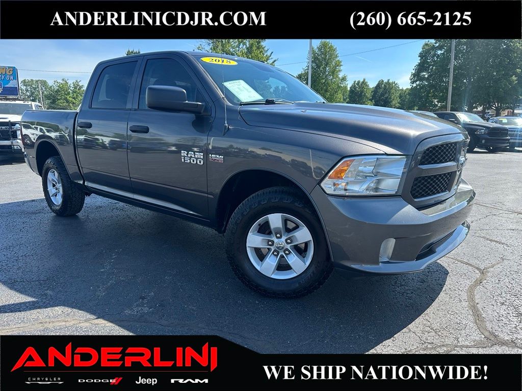 Gray (Granite Crystal Metallic Clearcoat) 2018 RAM 1500 Pickup Truck Four-Wheel Drive 8-Speed Automatic