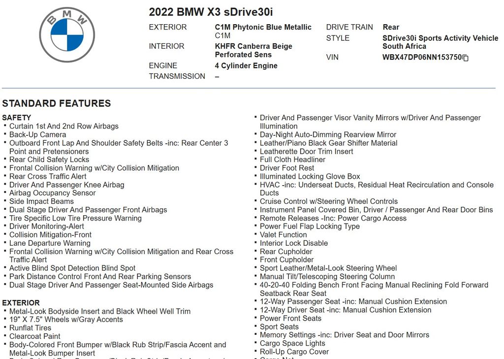 2022 BMW X3 sDrive30i photo