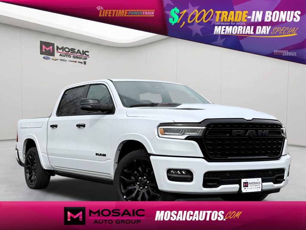 Bright White Clearcoat 2026 RAM 1500 Limited Crew Cab 4WD Pickup Truck Four-Wheel Drive 8-Speed Automatic